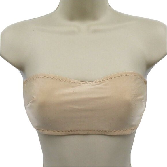 VTG 1999 Victorias Secret 34C Beige Underwire Strapless Bandeau Bra Unlined - Picture 13 of 13